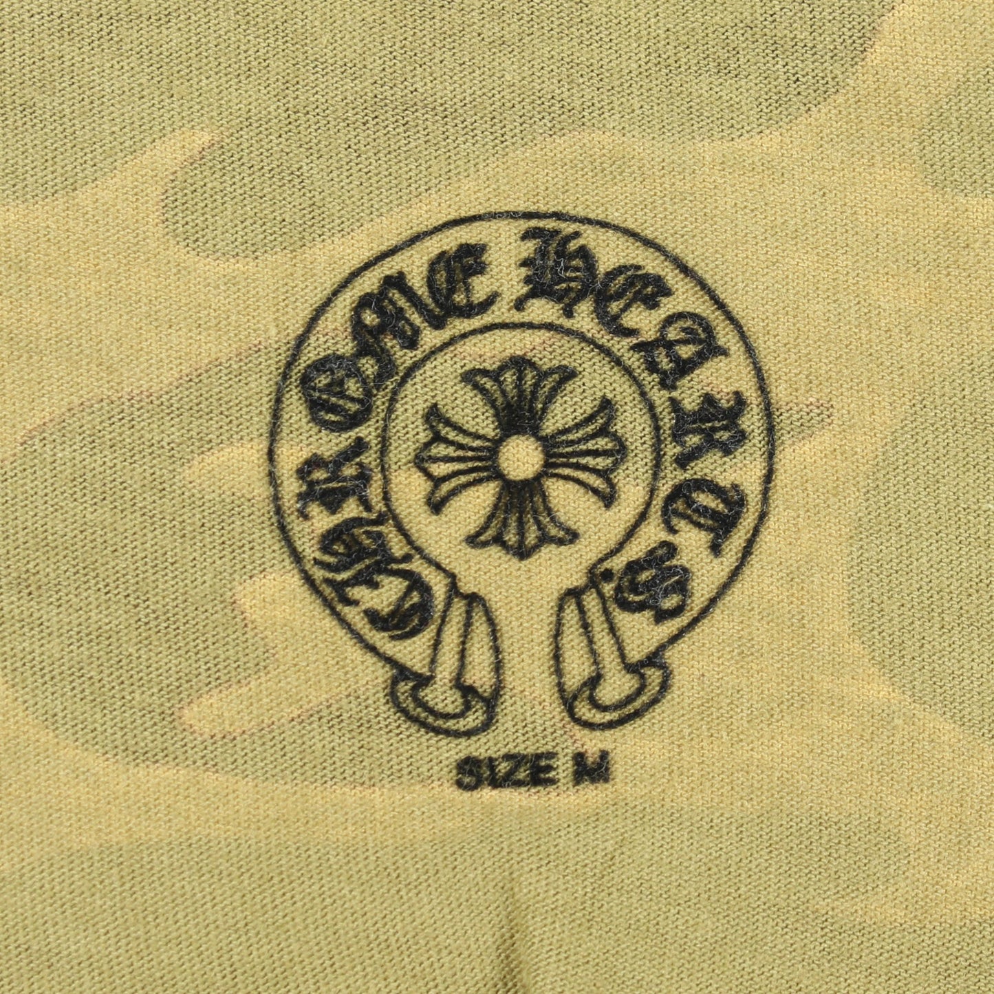スクロールラベル カモフラージュ 半袖Tシャツ コットン カーキグリーン ダークブラウン クロムハーツ