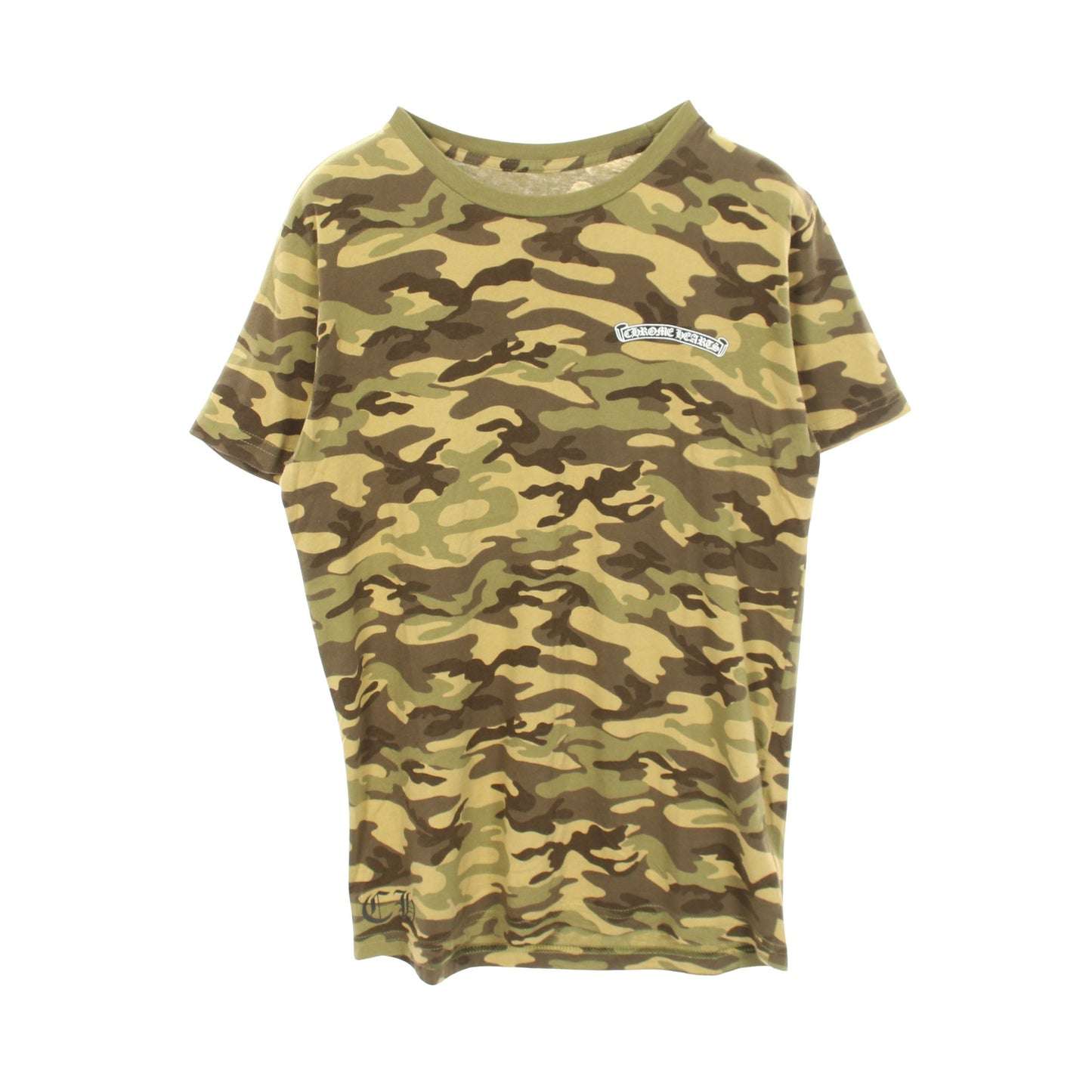 スクロールラベル カモフラージュ 半袖Tシャツ コットン カーキグリーン ダークブラウン クロムハーツ
