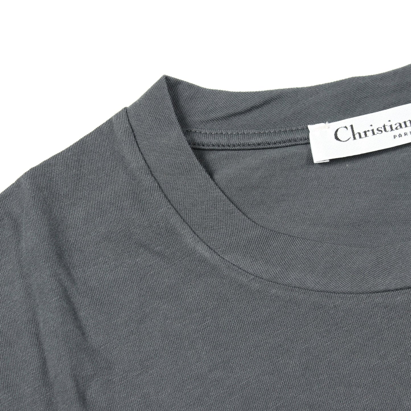 プリント クルーネック 半袖Tシャツ コットン グレー クリスチャンディオール