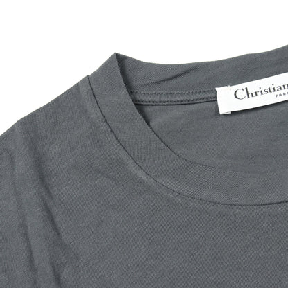 プリント クルーネック 半袖Tシャツ コットン グレー クリスチャンディオール