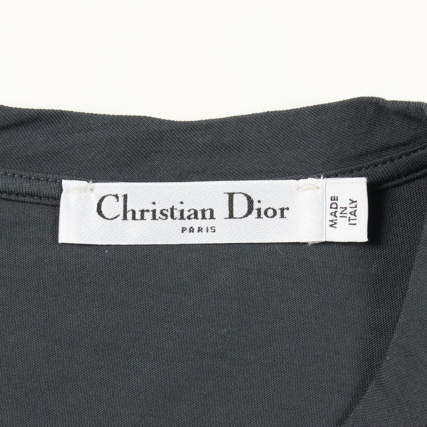 プリント クルーネック 半袖Tシャツ コットン グレー クリスチャンディオール