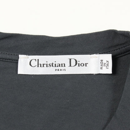 プリント クルーネック 半袖Tシャツ コットン グレー クリスチャンディオール