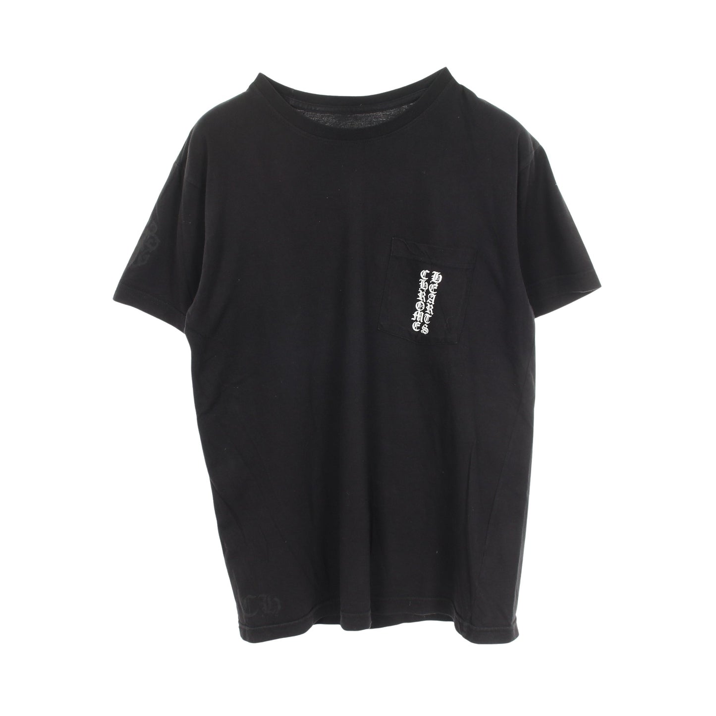 セメタリークロス スクロールロゴ バックプリント ポケット付き 半袖Tシャツ コットン ブラック クロムハーツ