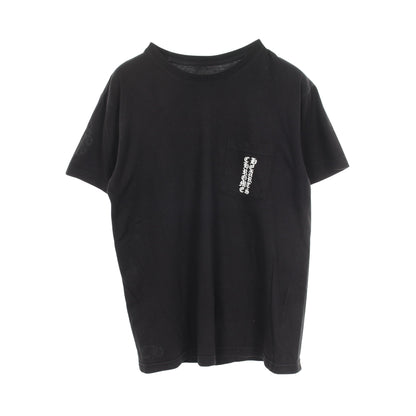 セメタリークロス スクロールロゴ バックプリント ポケット付き 半袖Tシャツ コットン ブラック クロムハーツ