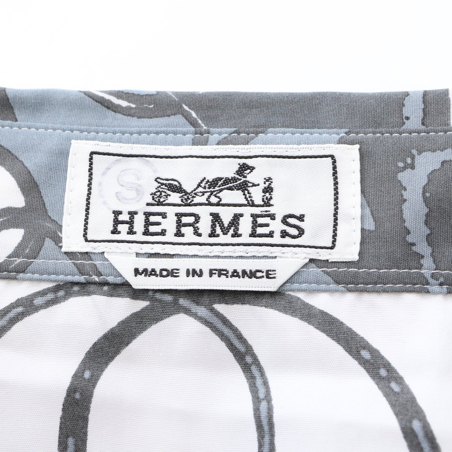 Coup de Fouet Remix 長袖 シャツ シルク コットン ホワイト グレー エルメス トップス HERMES