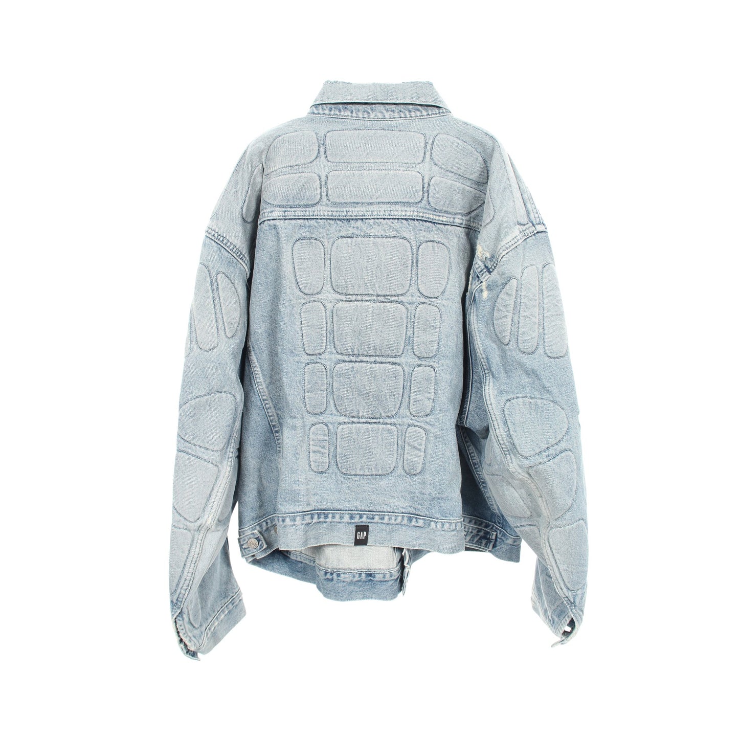 YEEZY GAP × BALENCIAGA ダメージ加工 パデッド デニムジャケット コットン ブルー イージーギャップ