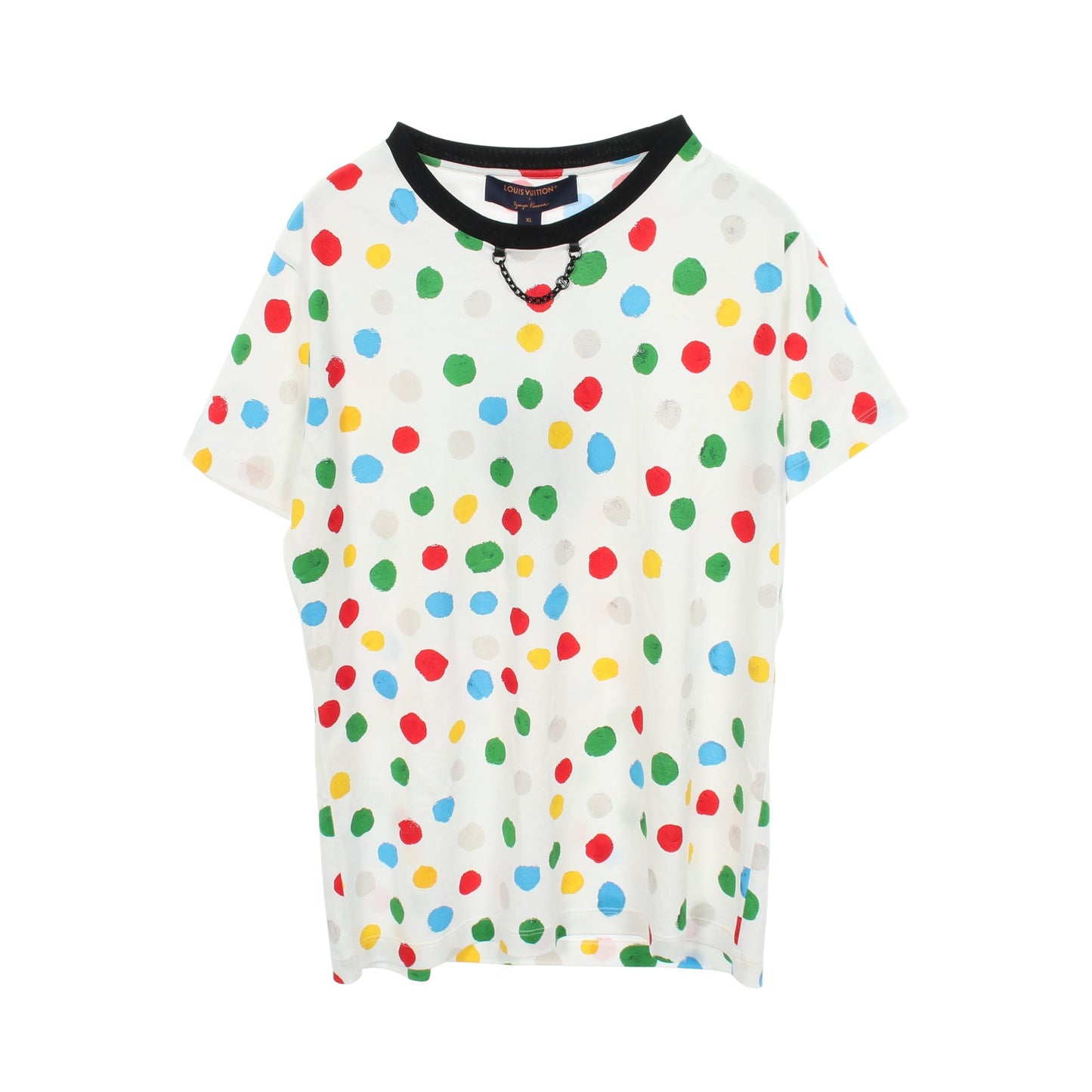 LOUIS VUITTON × yayoi kusama ドット チェーン付き 半袖Tシャツ コットン ホワイト マルチカラー ルイヴィトン トップス LOUIS VUITTON