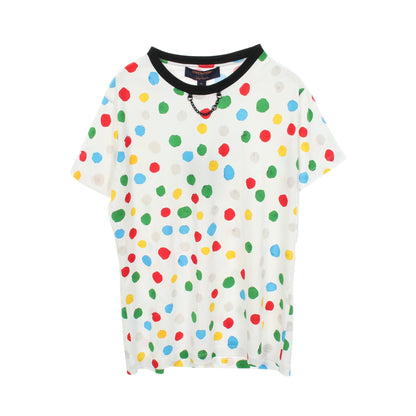 LOUIS VUITTON × yayoi kusama ドット チェーン付き 半袖Tシャツ コットン ホワイト マルチカラー ルイヴィトン トップス LOUIS VUITTON