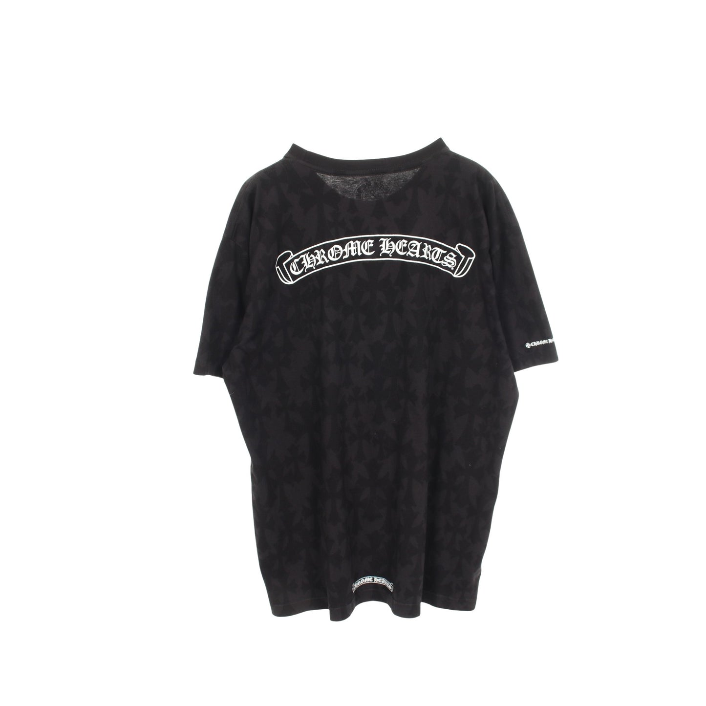 セメタリークロス 総柄 ホースシューポケット付き 半袖Tシャツ コットン ブラック クロムハーツ
