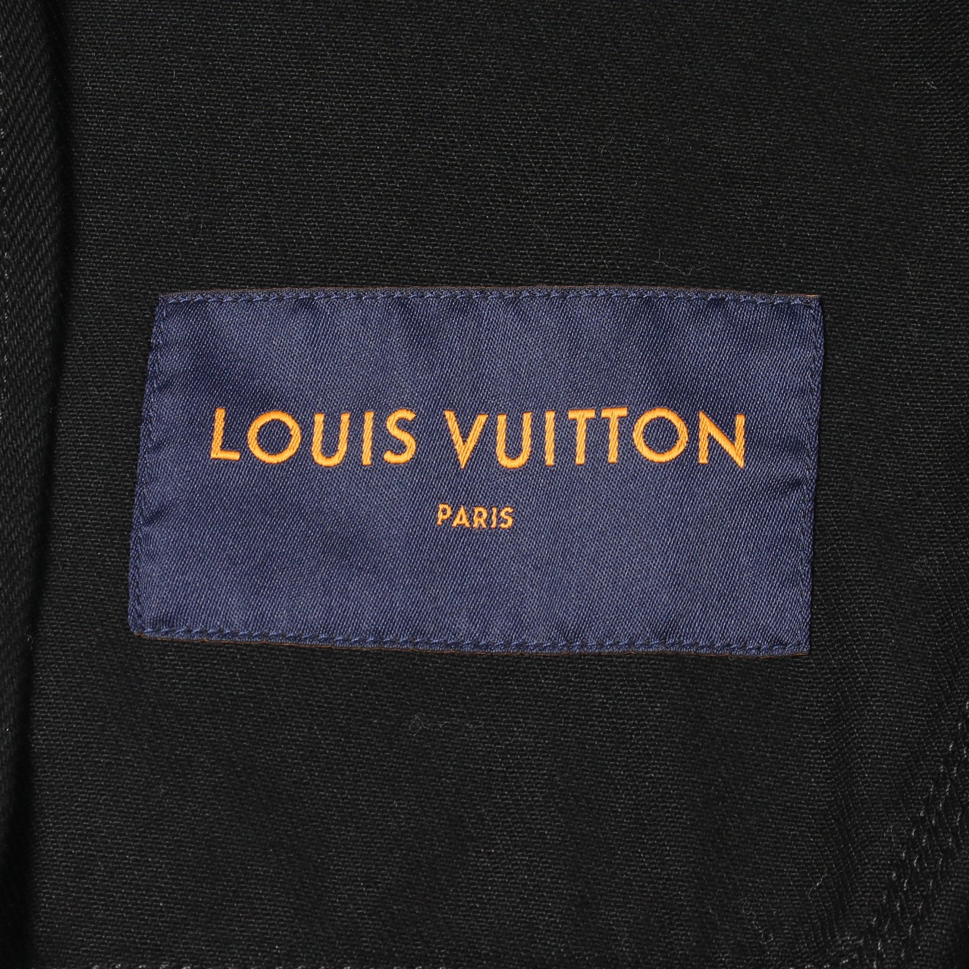モノグラム エンボス加工 フード付き ジャケット コットン ブラック ルイヴィトン アウター LOUIS VUITTON