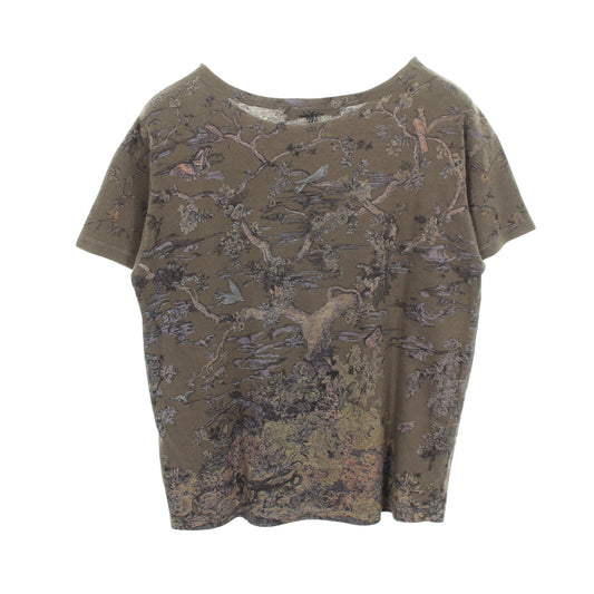 Toile de Jouy 半袖Tシャツ コットン リネン カーキグリーン マルチカラー クリスチャンディオール
