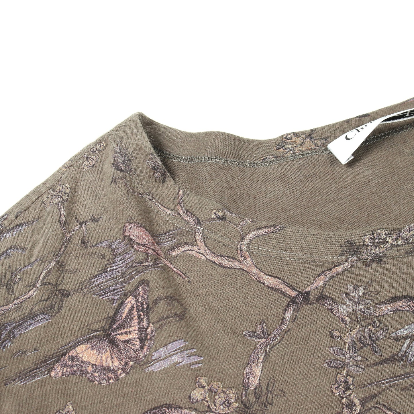 Toile de Jouy 半袖Tシャツ コットン リネン カーキグリーン マルチカラー クリスチャンディオール
