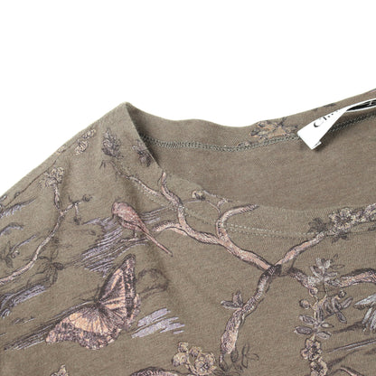 Toile de Jouy 半袖Tシャツ コットン リネン カーキグリーン マルチカラー クリスチャンディオール