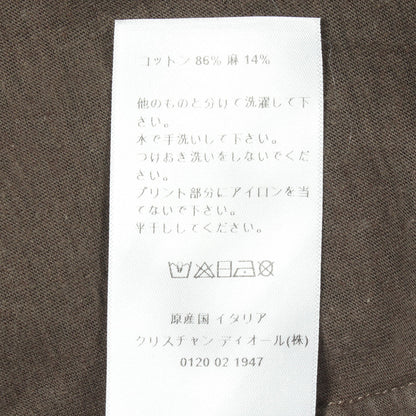 Toile de Jouy 半袖Tシャツ コットン リネン カーキグリーン マルチカラー クリスチャンディオール