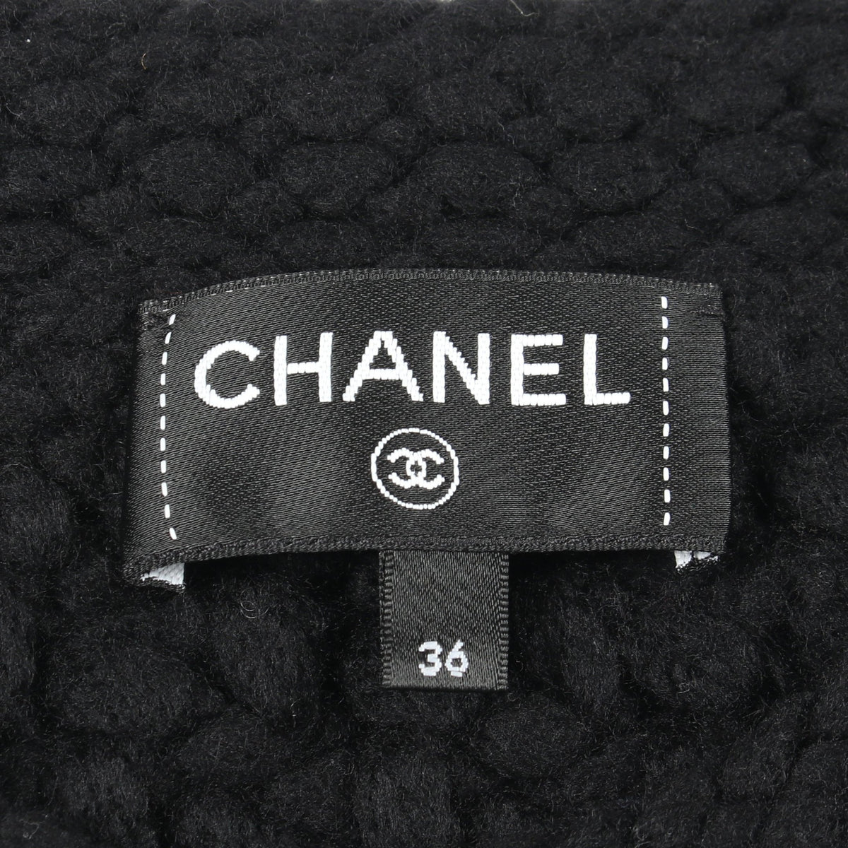 ココマーク ビジュー カーディガン ウール ナイロン ブラック ホワイト ライトパープル シャネル トップス CHANEL
