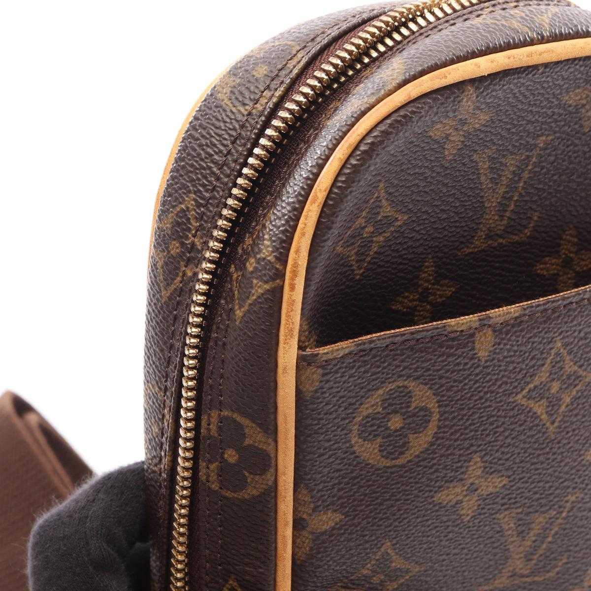ポシェットガンジュ モノグラム ボディバッグ PVC レザー ブラウン ルイヴィトン バッグ LOUIS VUITTON