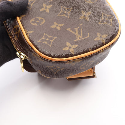 ポシェットガンジュ モノグラム ボディバッグ PVC レザー ブラウン ルイヴィトン バッグ LOUIS VUITTON