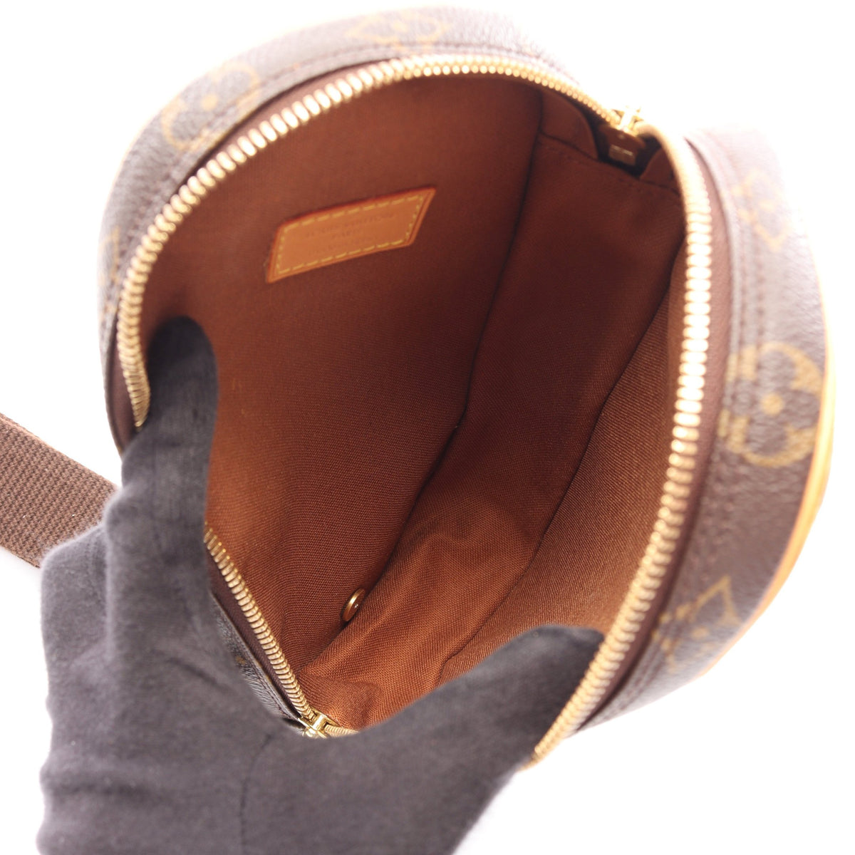 ポシェットガンジュ モノグラム ボディバッグ PVC レザー ブラウン ルイヴィトン バッグ LOUIS VUITTON