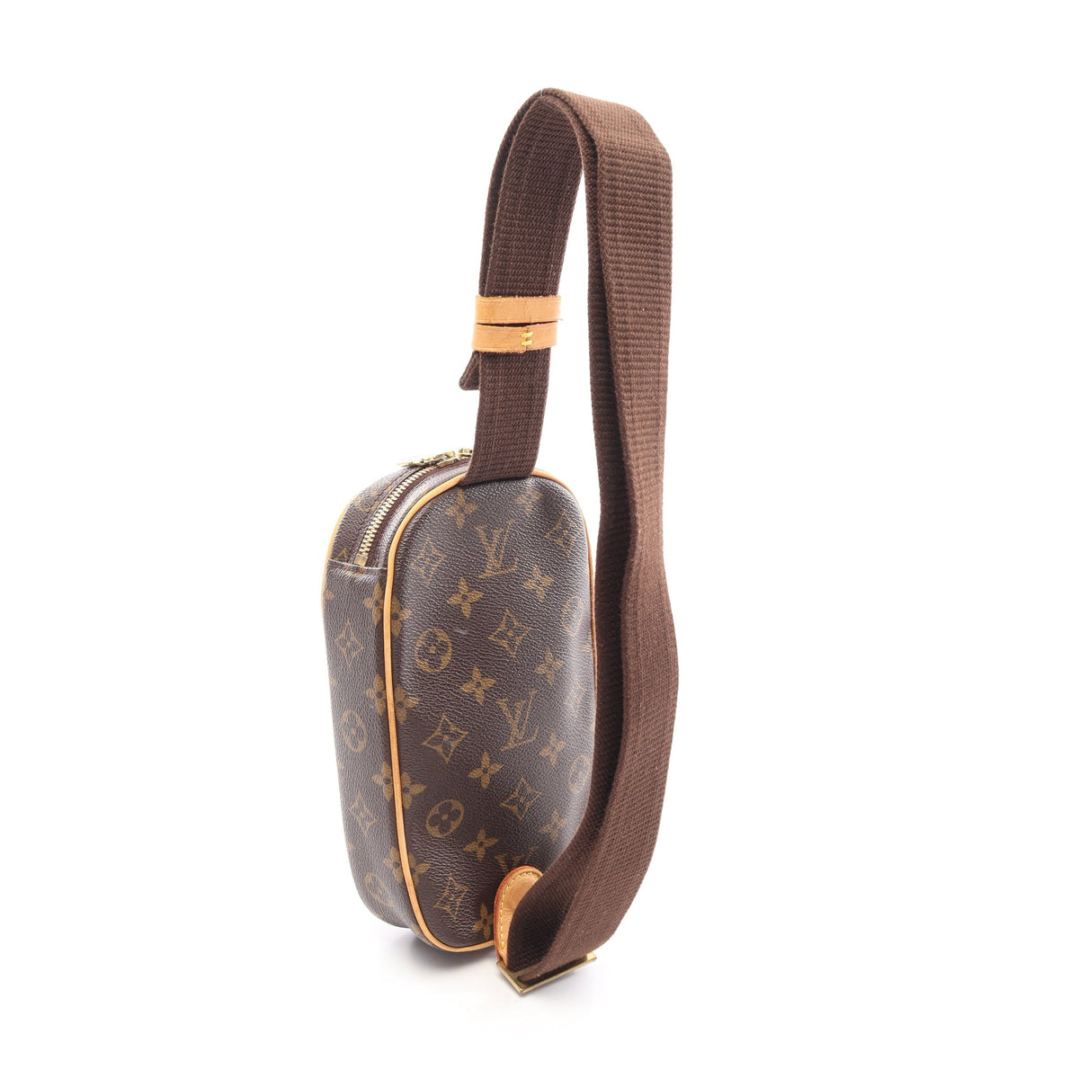 ポシェットガンジュ モノグラム ボディバッグ PVC レザー ブラウン ルイヴィトン バッグ LOUIS VUITTON