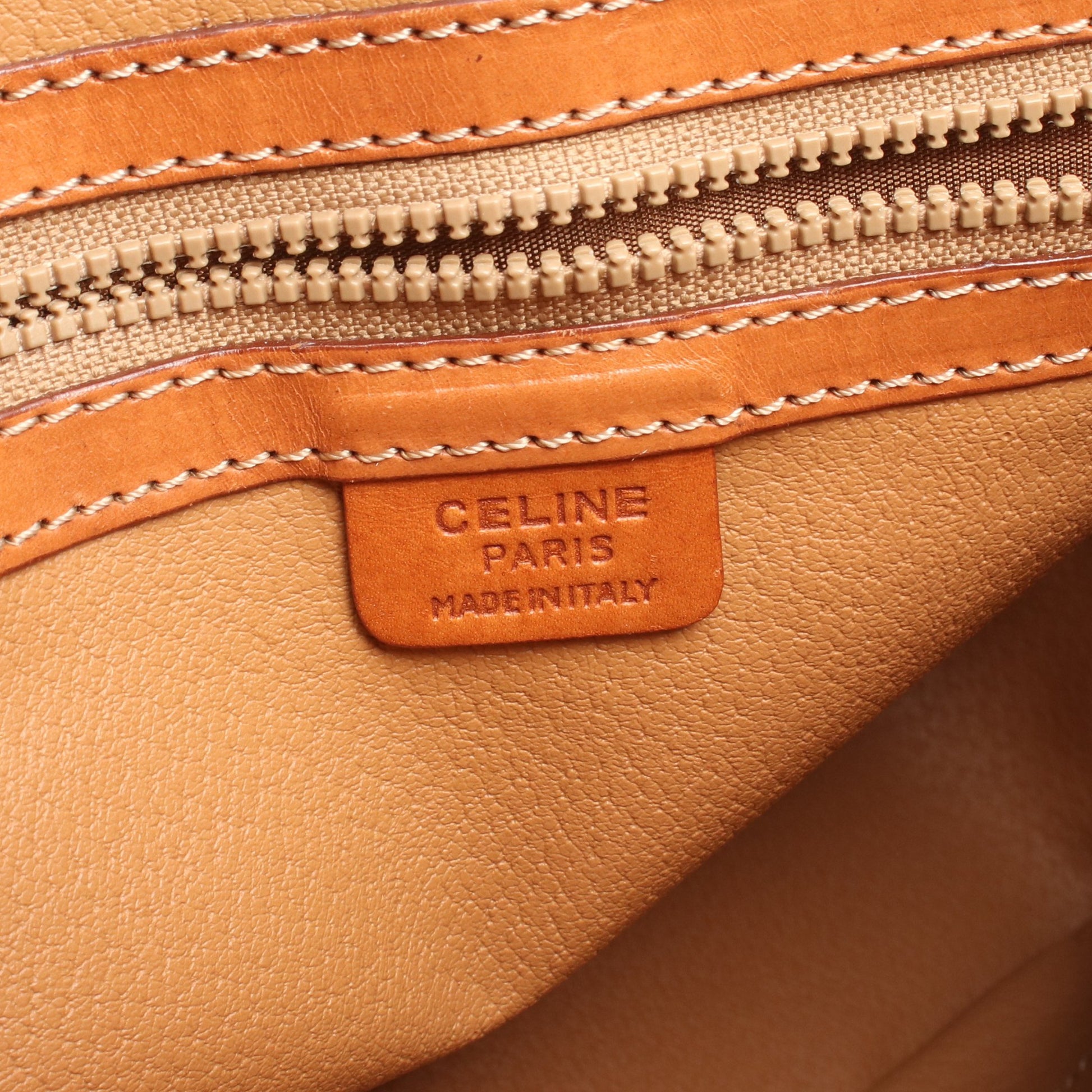 マカダム ハンドバッグ PVC レザー ダークブラウン ブラウン セリーヌ バッグ CELINE
