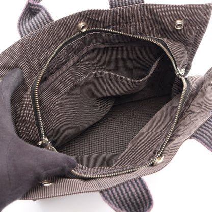 エールラインPM ハンドバッグ トートバッグ ナイロンキャンバス ダークグレー シルバー金具 エルメス