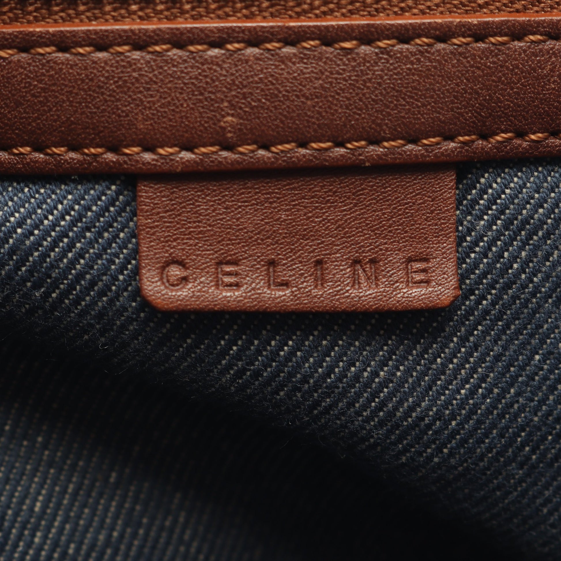 ブギーバッグ パリマカダム ハンドバッグ デニム レザー ネイビー ブラウン セリーヌ バッグ CELINE