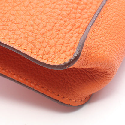 ポシェットグリーン ボディバッグ トゴ オレンジ シルバー金具 □G刻印 エルメス