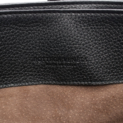 イントレチャート ローマバッグ ミディアム ハンドバッグ レザー ブラック ボッテガヴェネタ バッグ BOTTEGA VENETA