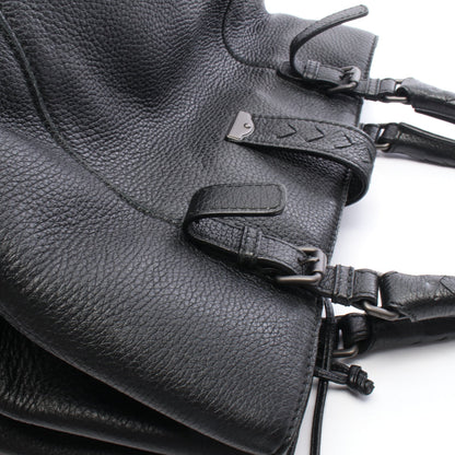 イントレチャート ローマバッグ ミディアム ハンドバッグ レザー ブラック ボッテガヴェネタ バッグ BOTTEGA VENETA