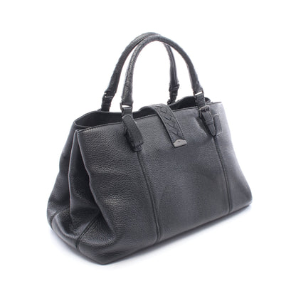 イントレチャート ローマバッグ ミディアム ハンドバッグ レザー ブラック ボッテガヴェネタ バッグ BOTTEGA VENETA