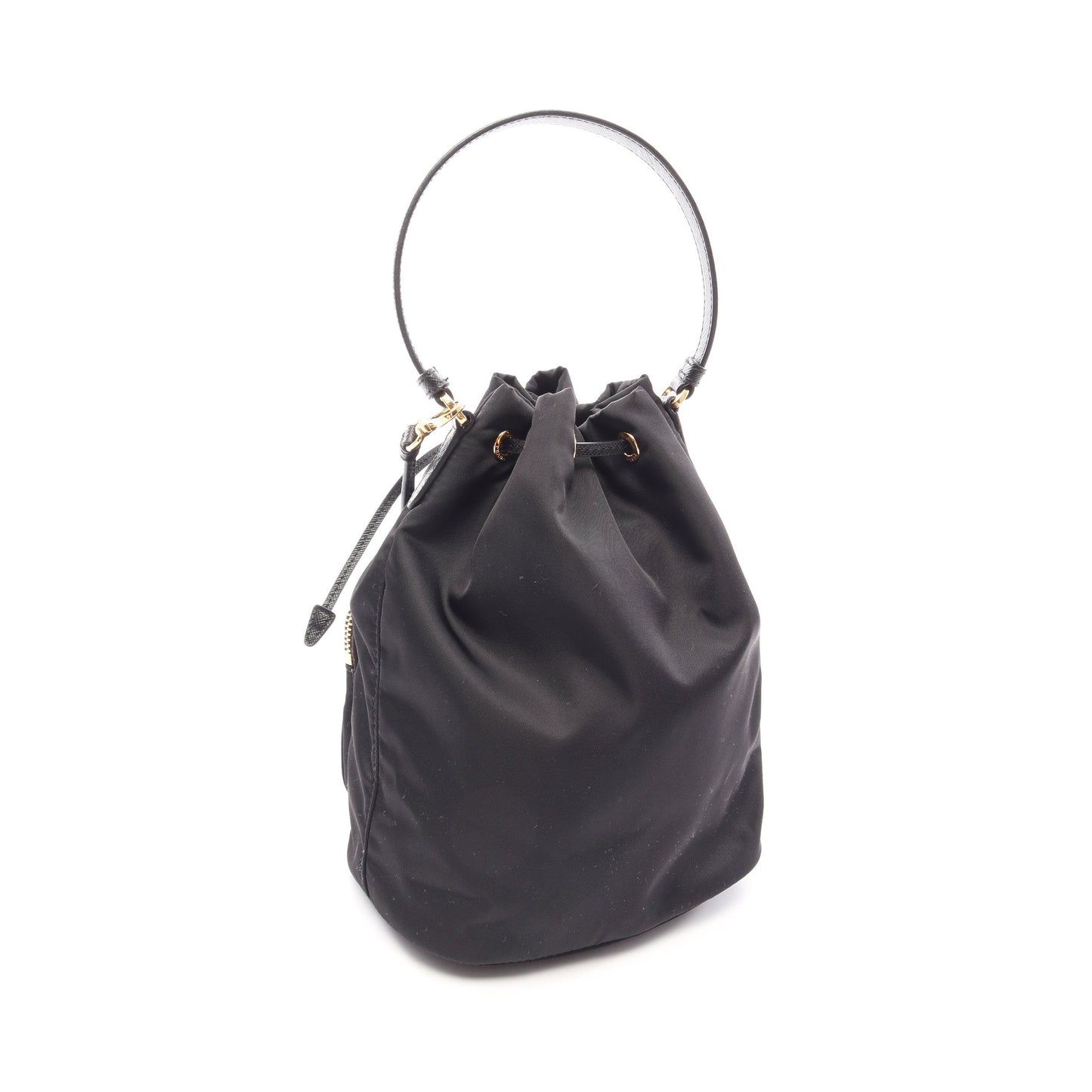 デュエット Re-Nylon バケットバッグ 2WAY ハンドバッグ ナイロン サフィアーノレザー ブラック プラダ