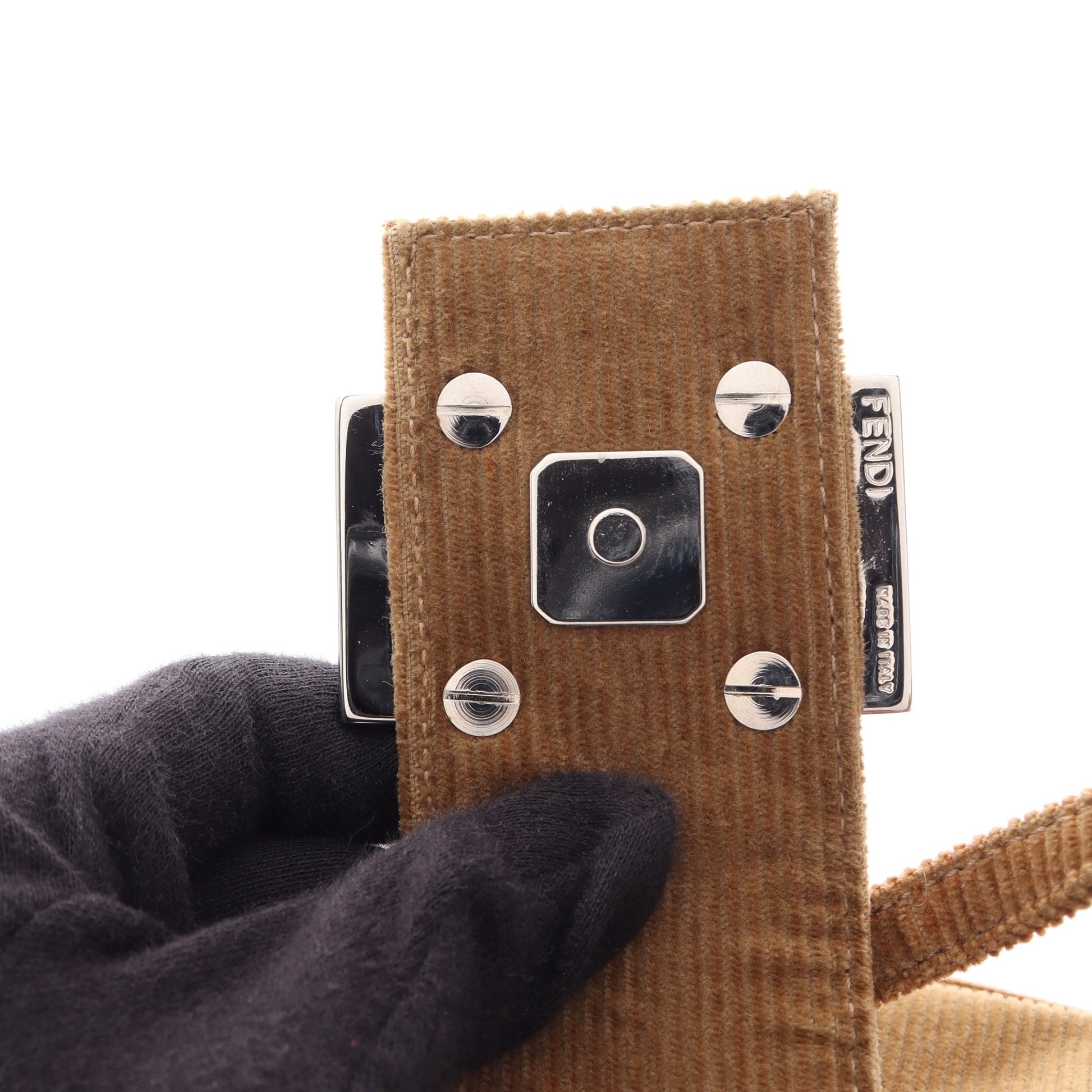 マンマバケット ショルダーバッグ コーデュロイ カーキブラウン フェンディ バッグ FENDI