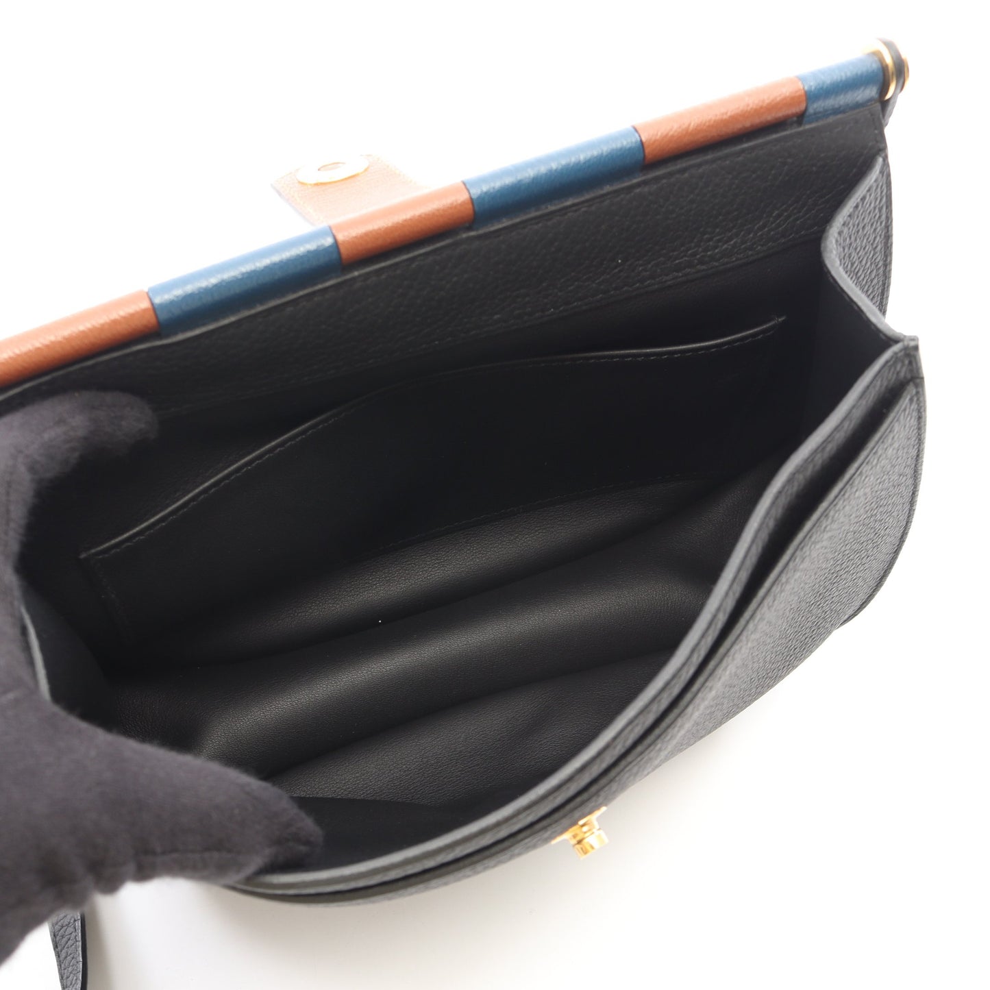 ソー エルメス25 ショルダーバッグ トゴ シェーブル ブラック ゴールド金具 D刻印 エルメス バッグ HERMES
