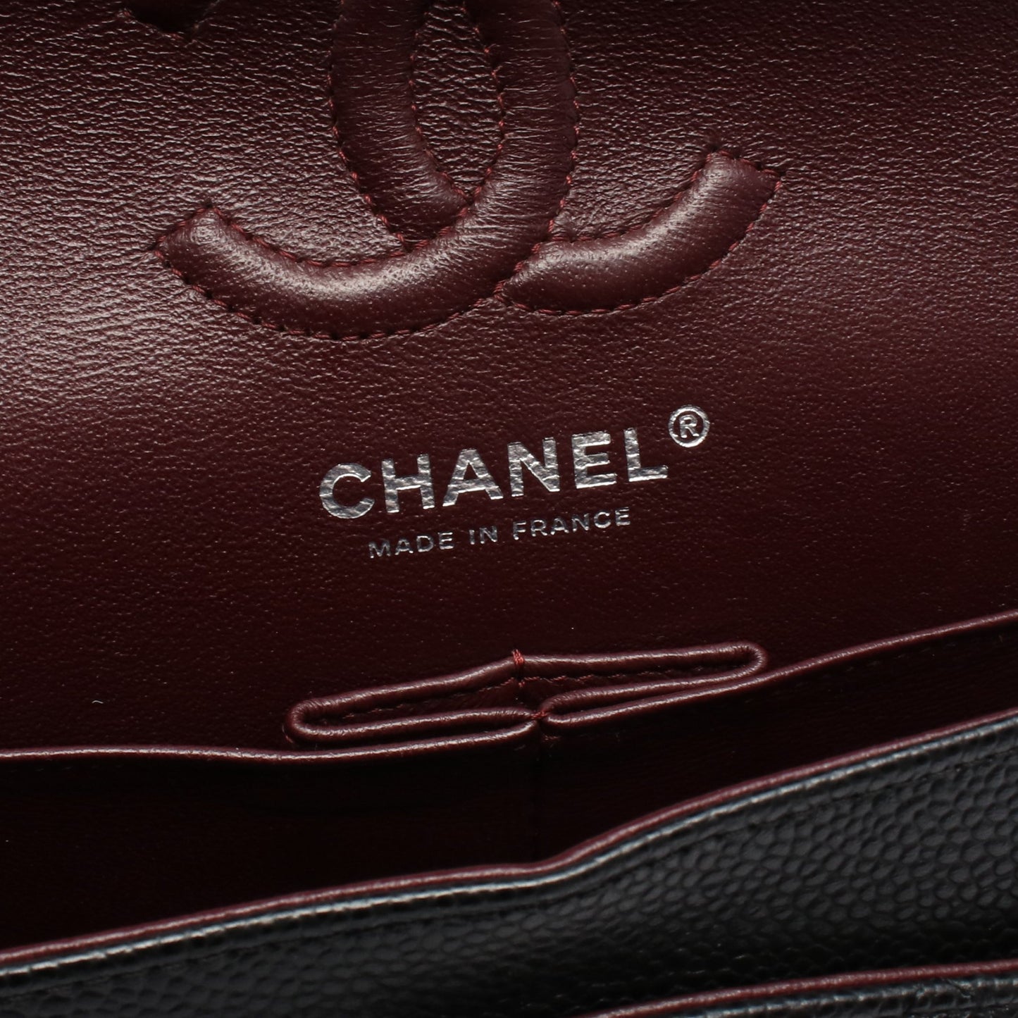 マトラッセ Wフラップ Wチェーンショルダーバッグ キャビアスキン ブラック シルバー金具 シャネル バッグ CHANEL