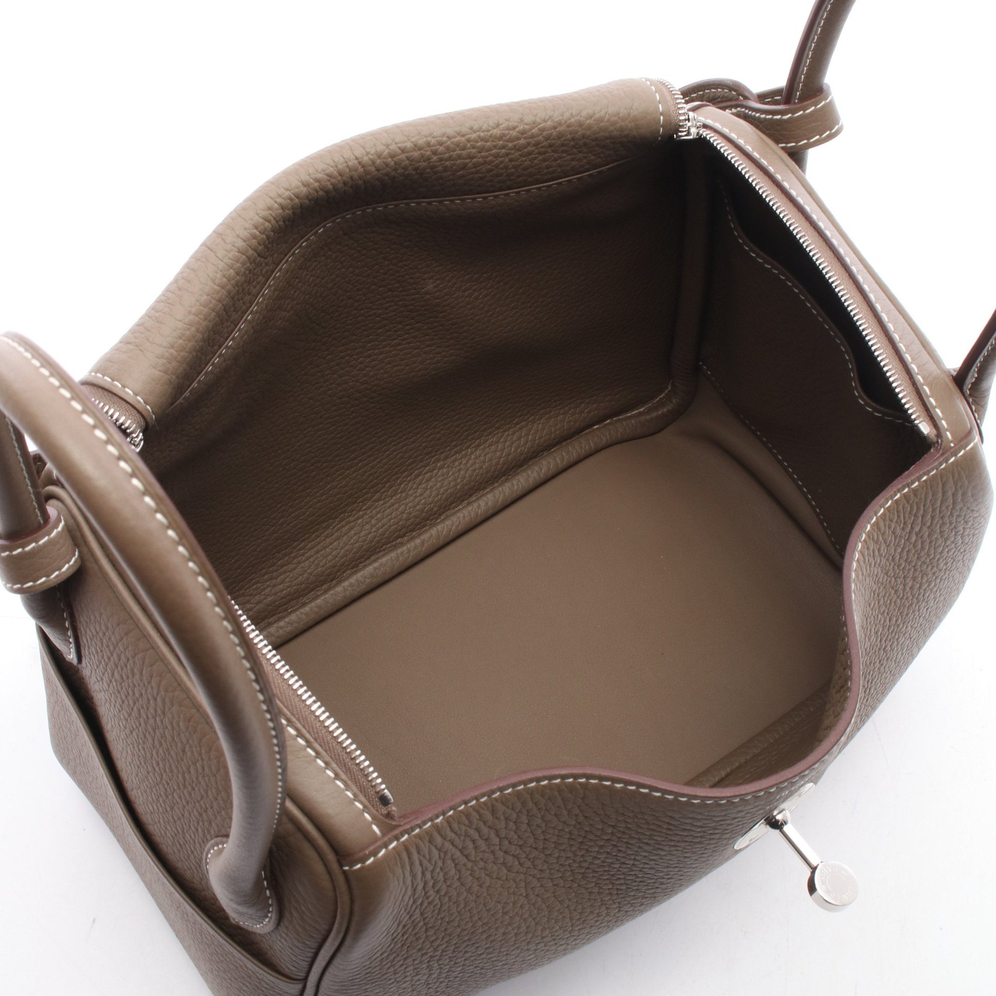 リンディ26 エトゥープ ショルダーバッグ トリヨンクレマンス グレーブラウン シルバー金具 B刻印 エルメス バッグ HERMES