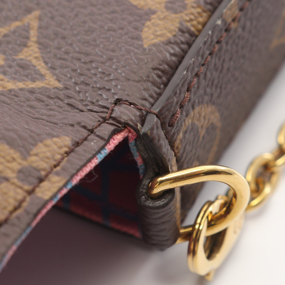 LV × YK ポシェット フェリシー モノグラム 草間彌生 チェーンウォレット PVC レザー ブラウン マルチカラー ルイヴィトン バッグ LOUIS VUITTON