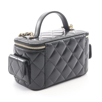 マトラッセ バニティバッグ チェーンショルダーバッグ キャビアスキン ブラック ゴールド金具 シャネル バッグ CHANEL