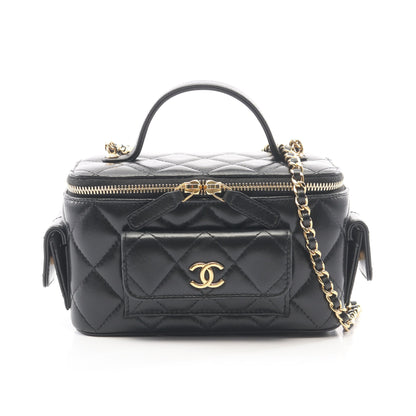 マトラッセ バニティバッグ チェーンショルダーバッグ キャビアスキン ブラック ゴールド金具 シャネル バッグ CHANEL