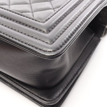 ボーイシャネル スモール チェーンショルダーバッグ ラムスキン ブラック シルバー金具 シャネル バッグ CHANEL