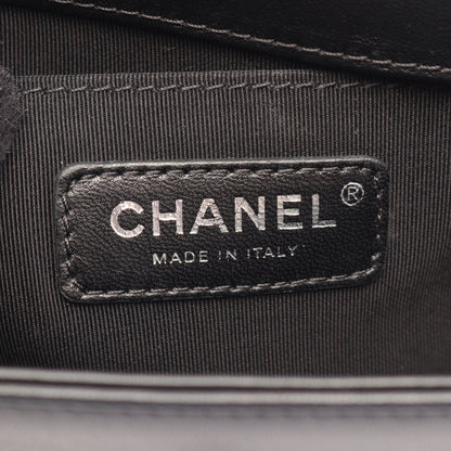 ボーイシャネル スモール チェーンショルダーバッグ ラムスキン ブラック シルバー金具 シャネル バッグ CHANEL