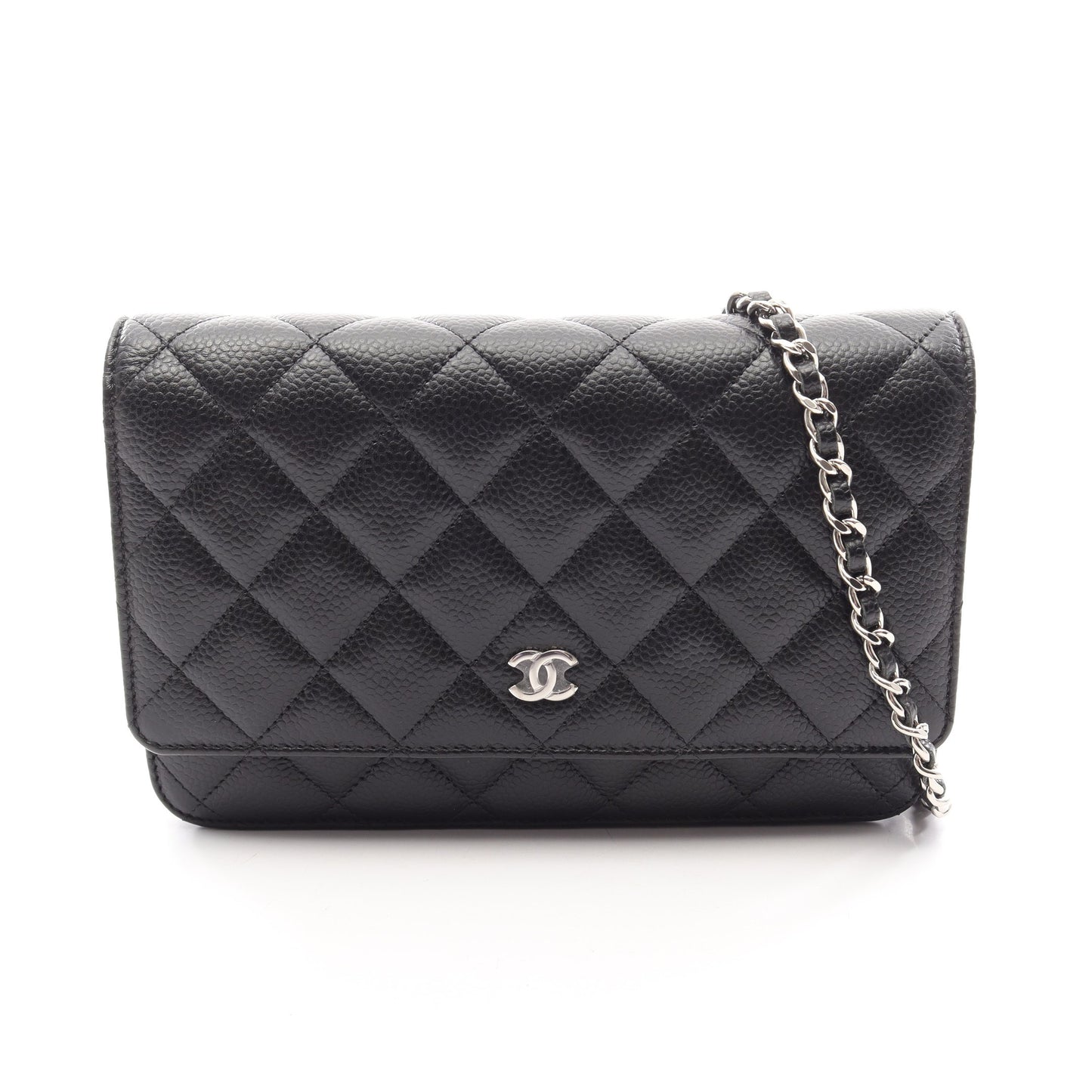 マトラッセ チェーンウォレット キャビアスキン ブラック シルバー金具 シャネル バッグ CHANEL