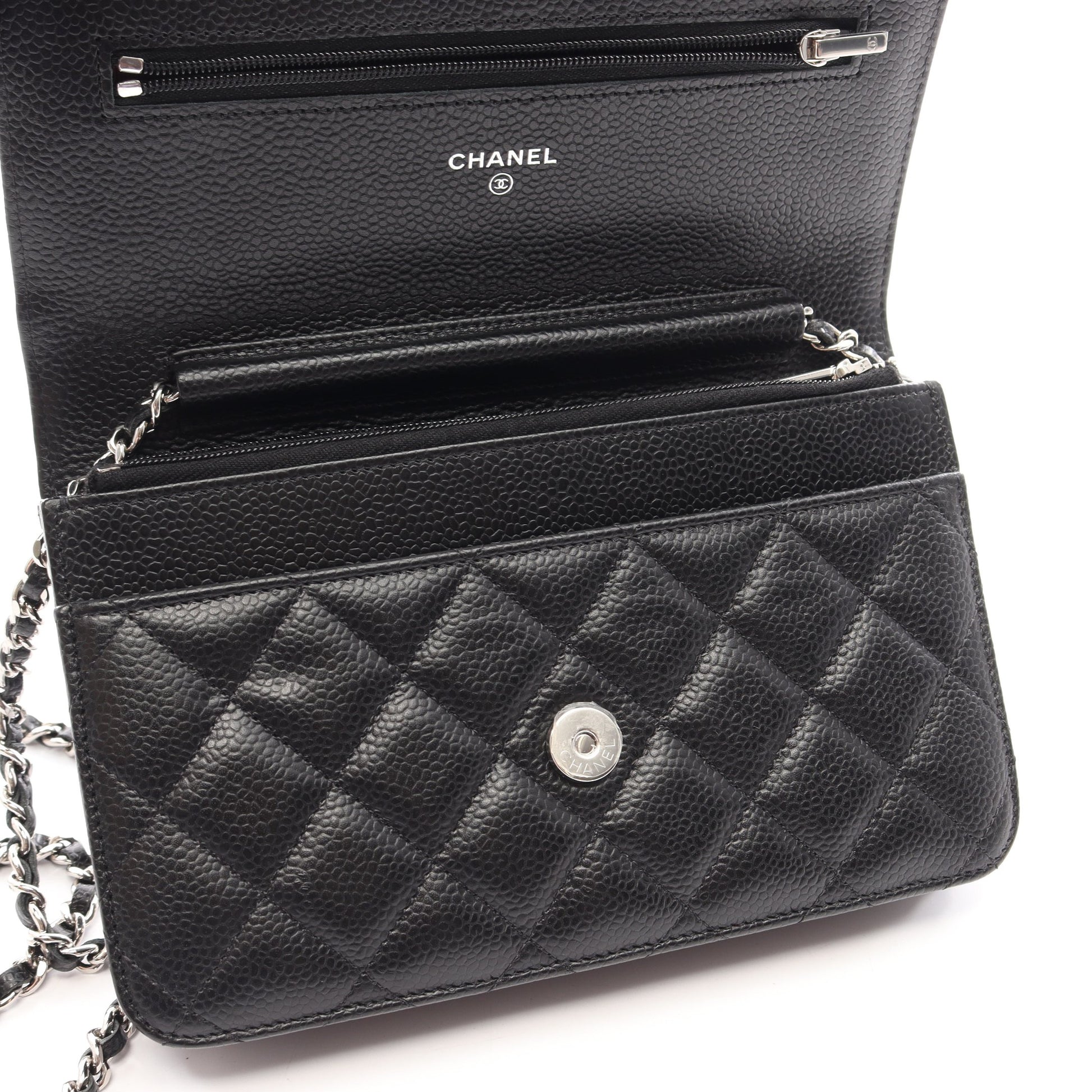 マトラッセ チェーンウォレット キャビアスキン ブラック シルバー金具 シャネル バッグ CHANEL