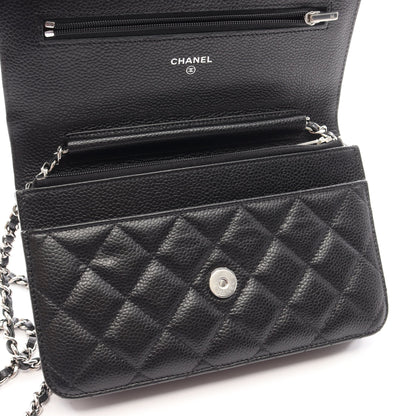 マトラッセ チェーンウォレット キャビアスキン ブラック シルバー金具 シャネル バッグ CHANEL