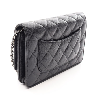 マトラッセ チェーンウォレット キャビアスキン ブラック シルバー金具 シャネル バッグ CHANEL