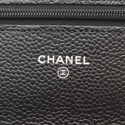 マトラッセ チェーンウォレット キャビアスキン ブラック シルバー金具 シャネル バッグ CHANEL
