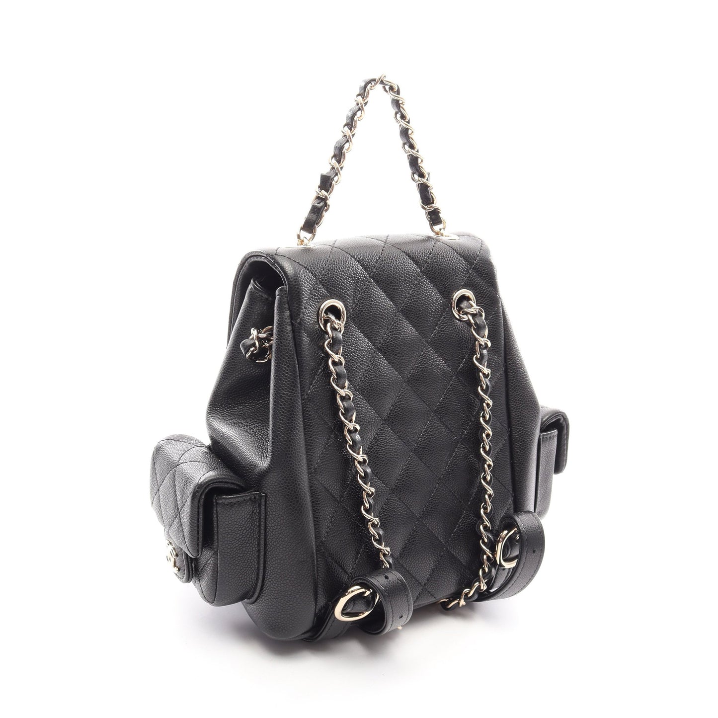 マトラッセ バックパック リュックサック キャビアスキン ブラック ゴールド金具 シャネル バッグ CHANEL