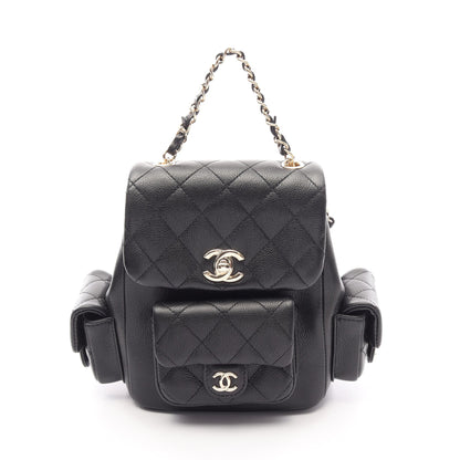 マトラッセ バックパック リュックサック キャビアスキン ブラック ゴールド金具 シャネル バッグ CHANEL