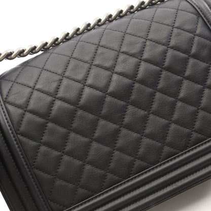 ボーイシャネル チェーンショルダーバッグ ラムスキン ブラック シルバー金具 シャネル