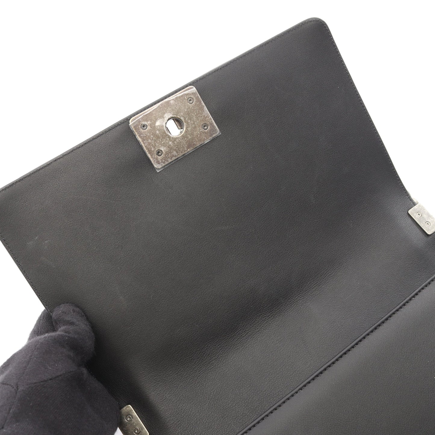 ボーイシャネル チェーンショルダーバッグ ラムスキン ブラック シルバー金具 シャネル