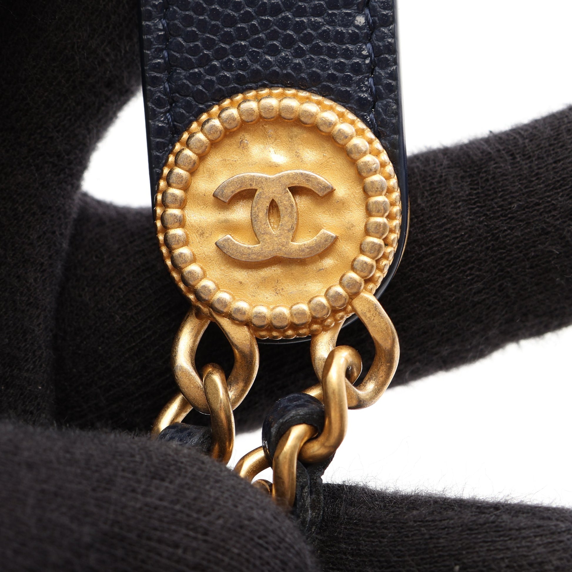 マトラッセ チェーンウォレット キャビアスキン ネイビー ゴールド金具 シャネル バッグ CHANEL